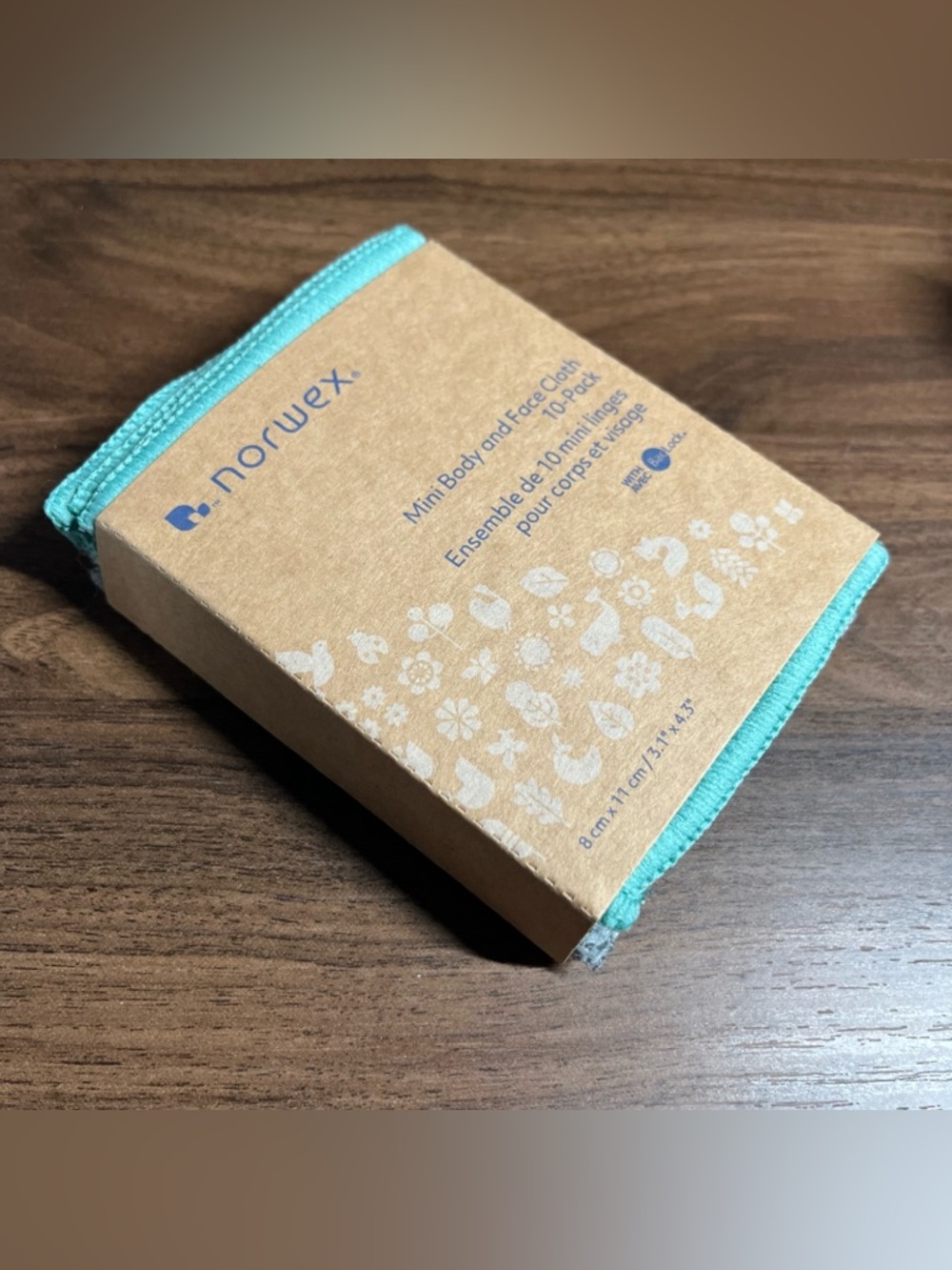 Norwex Mini Body & Face Cloths - Teal and grey